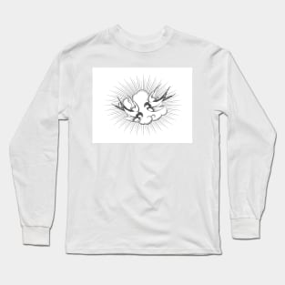 Two Flying Swallow Birds in a Sky Long Sleeve T-Shirt